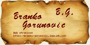Branko Gorunović vizit kartica